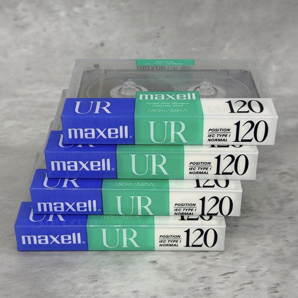 Lot of Five (4) MAXELL UR 120 Type I, Normal Bias, Blank Cassette Tapes, NEW